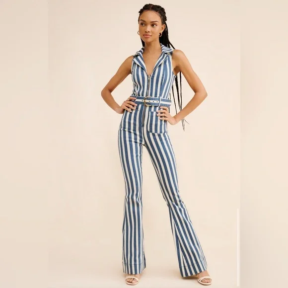 Show Me Your MuMu Jacksonville Denim Jumpsuit - Picture 1 of 11